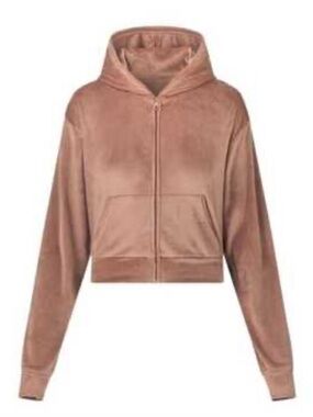 SKIMS VELOUR ZIP UP HOODIE